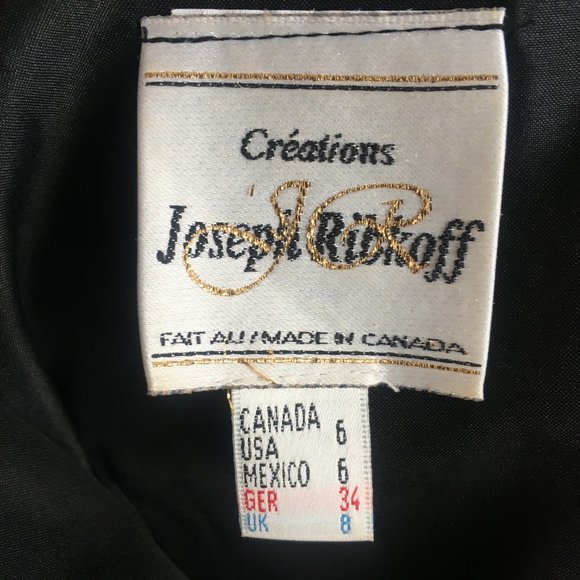 Joseph Ribkoff Women's Black Designer Dress High Low Size 6 Formal Vintage Grad - Picture 15 of 15